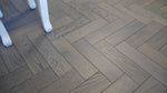 EFS Engineered Herringbone Oak Brushed & Lacquered Graphite Grey - Easy Floor Store