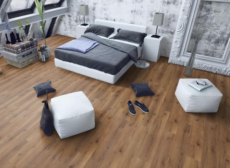 EFS Wood Evolution Fission Senior Smoked Oak Water-Resistant Laminate Flooring 12mm AC4 - Easy Floor Store