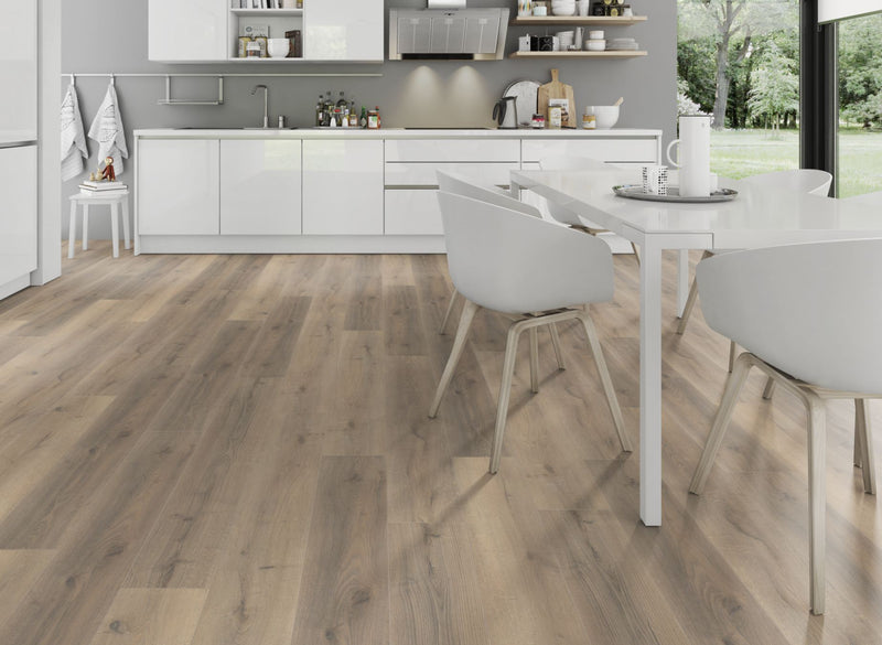 EFS Wood Evolution Fission Brey Oak Water-Resistant Laminate Flooring 12mm AC4 - Easy Floor Store