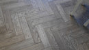 EFS Engineered Herringbone Oak Brushed & Lacquered Gunmetal Grey - Easy Floor Store
