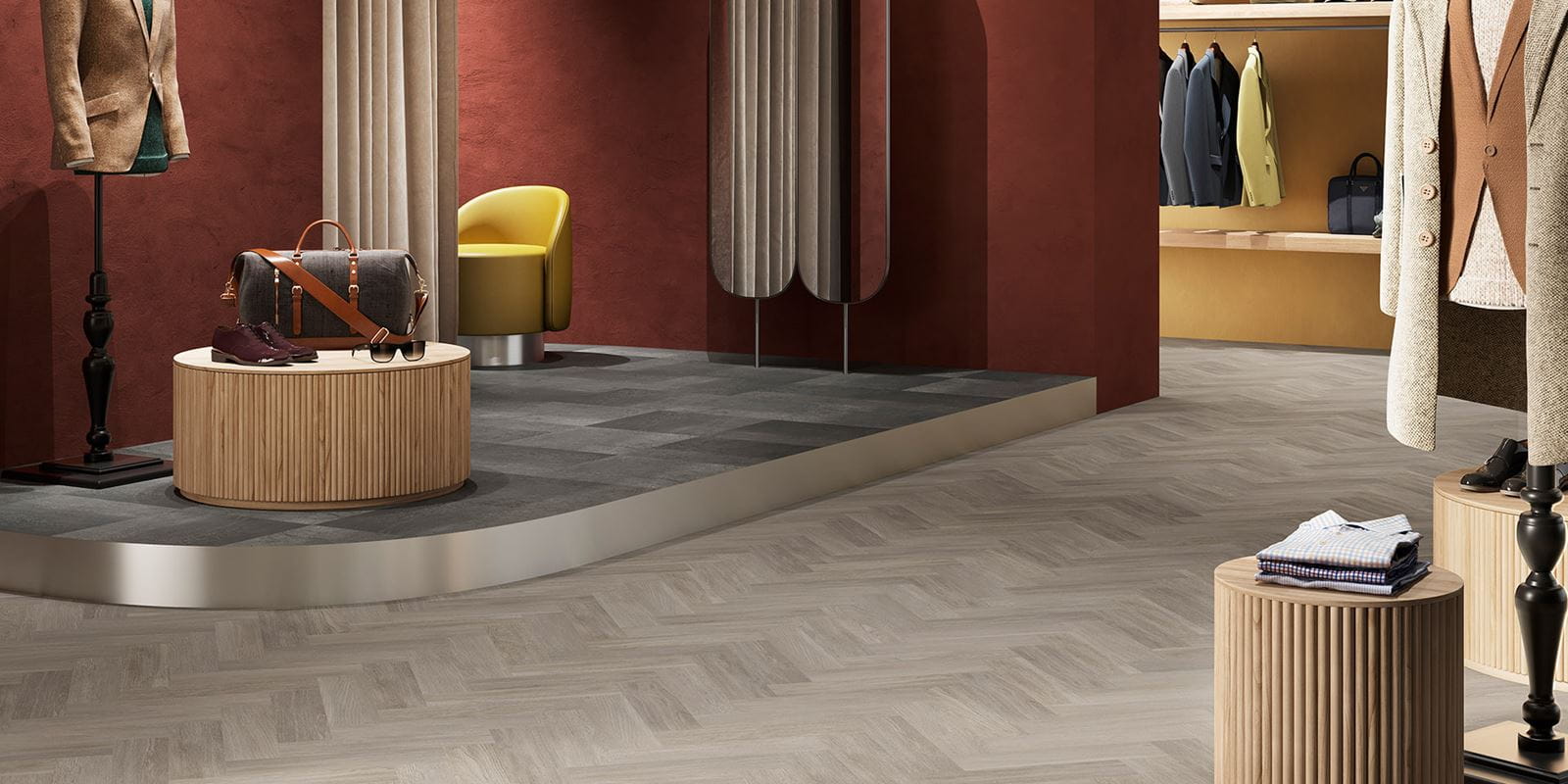 Invictus Store Invictus Maximus Glue-Down Herringbone LVT New England Oak - Misty ...