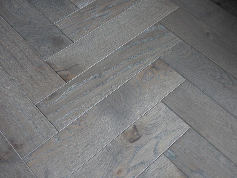 EFS Engineered Herringbone Oak Grey Oiled - Easy Floor Store
