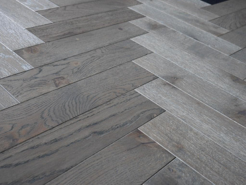 EFS Engineered Herringbone Oak Grey Oiled - Easy Floor Store