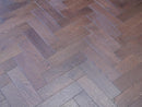 EFS Engineered Herringbone Oak (Walnut Stained) Brushed & Lacquered - Easy Floor Store