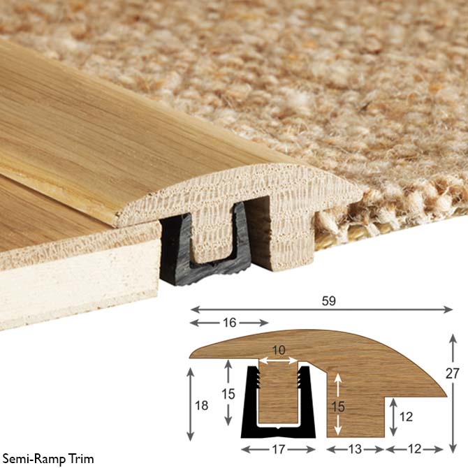 Woodpecker Flooring Semi-Ramp Trim 18-22mm - 1.80m - Easy Floor Store