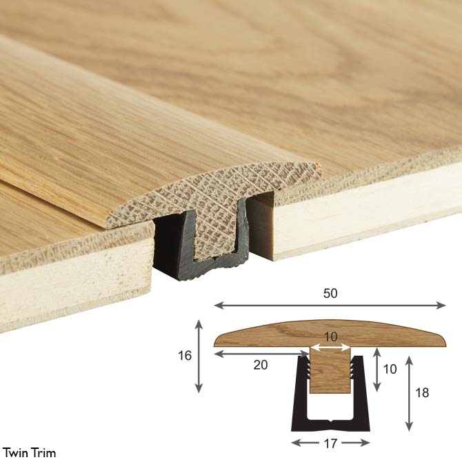 Woodpecker Flooring Twin Trim 18-22mm - 1.80m - Easy Floor Store