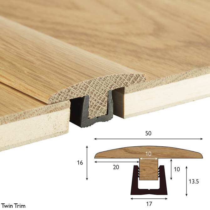 Woodpecker Flooring Twin Trim 15-18mm - 1.80m - Easy Floor Store